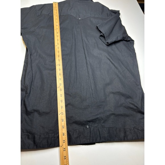 Texas Standard Guayabera Diablo Shirt Mens XL Black Embroidered Western - Picture 8 of 9